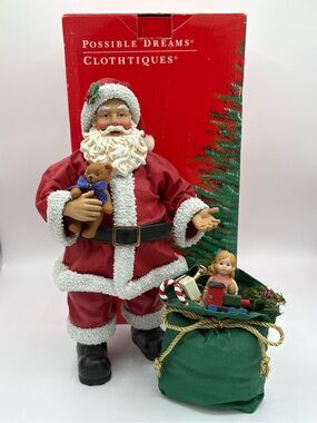 Possible Dreams Clothtique A Gifted Fellow Santa 1999 Teddy Bear 10” with box